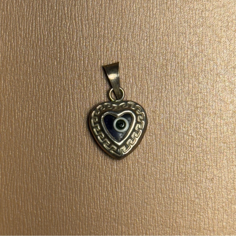 Heart-Shaped Evil Eye Pendant with 925 Sterling Silver